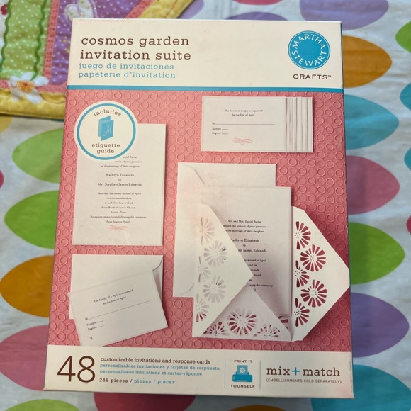 Martha Stewart Other - Elegant cosmos garden Invitation Set 48 Pieces